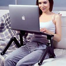 Soporte ajustable para portátil, soporte de escritorio con patas giratorias de 360°, soporte para portátil